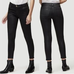 FRAME - Le High Skinny Coated Noir Coated Jeans 27